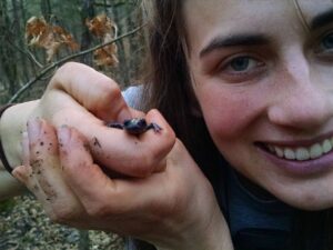 Rachel Krzton-Presson and tiny frog