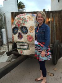 Shelly Johnson with Dia de los Muertos skull