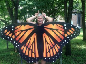 Martha McCormick as a monarch butterfly