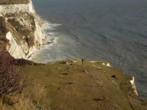 Jesse Wilcox on the Cliffs of Dover in England biology trip