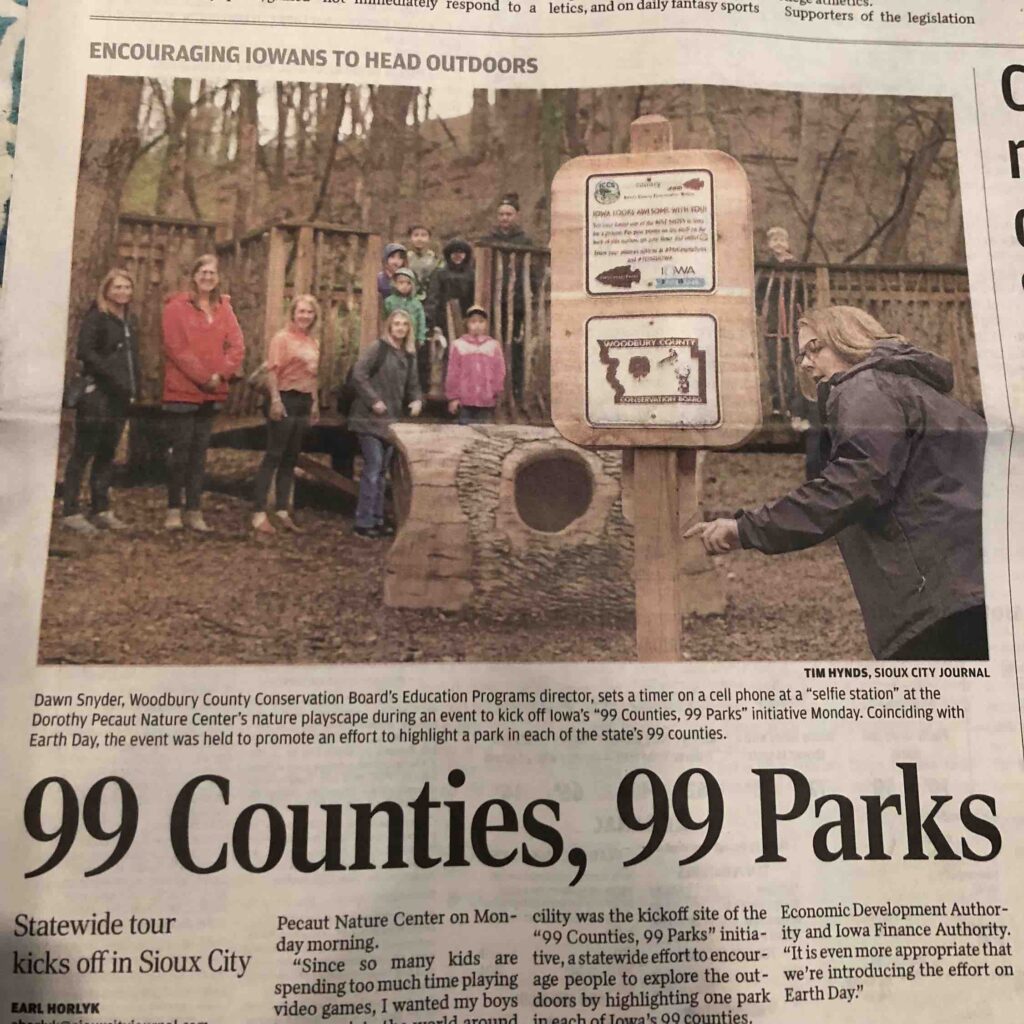 Newspaper article 99 Counties, 99 Parks Kick-Off