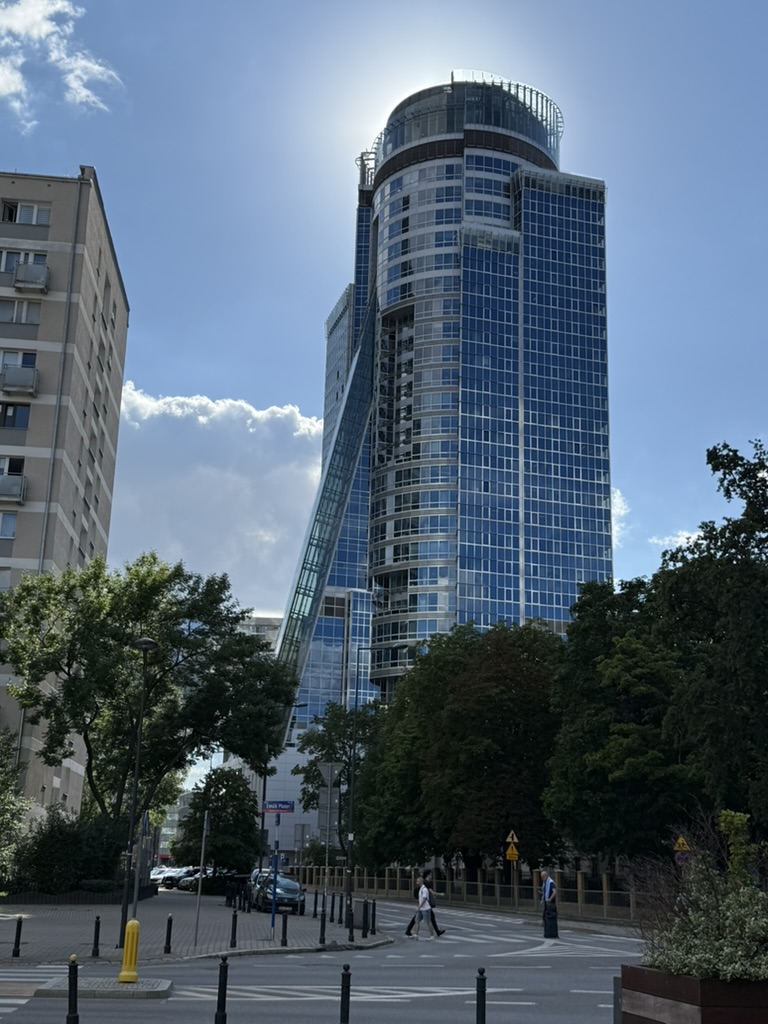 Halo on a tall building in the business district