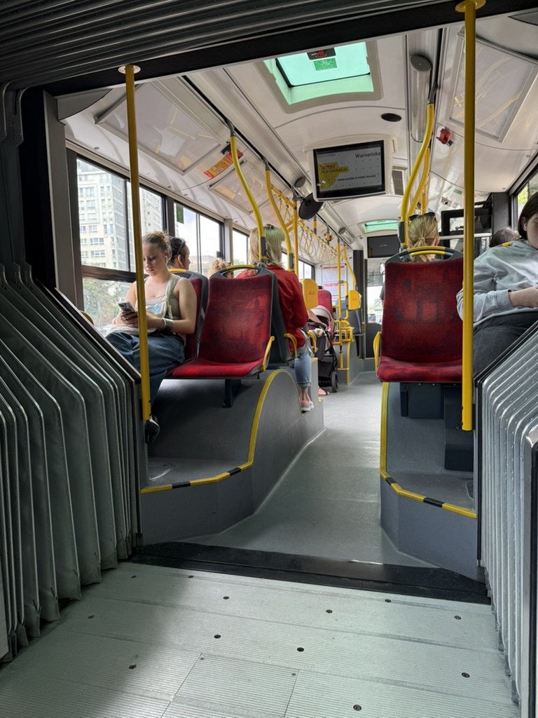 On the bus; it's a double